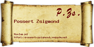 Possert Zsigmond névjegykártya